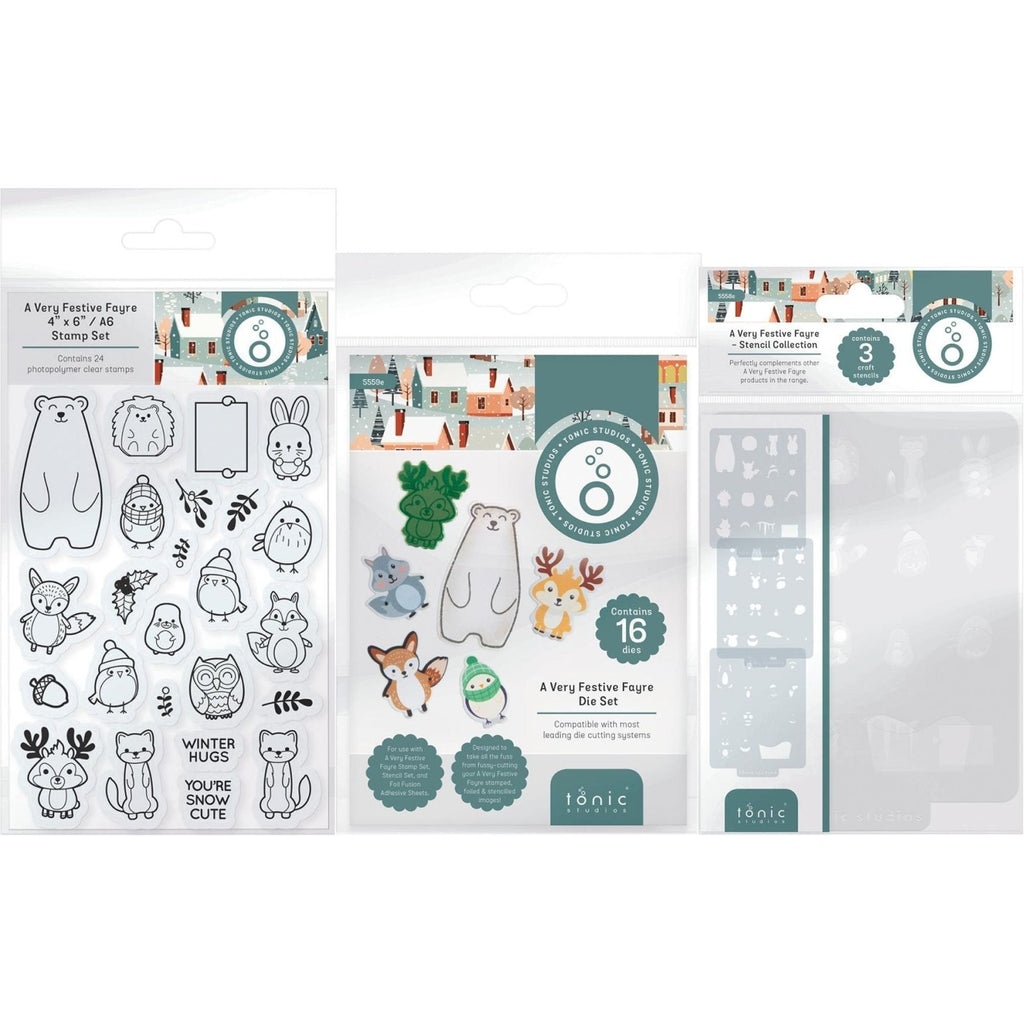 Tonic A Very Festive Fayre Stamps Dies And Stencils Bundle