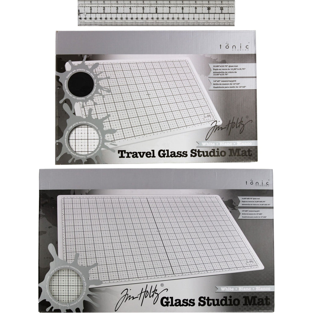 Tim Holtz Tonic Glass Studio Mats And Media Ruler Bundle