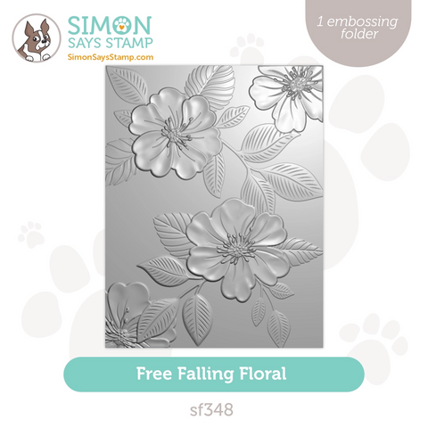 Simon Says Stamp Embossing Folder Free Falling Floral sf348 Season Of Wonder