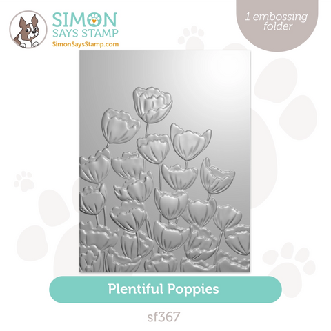 Simon Says Stamp Embossing Folder Plentiful Poppies sf367 