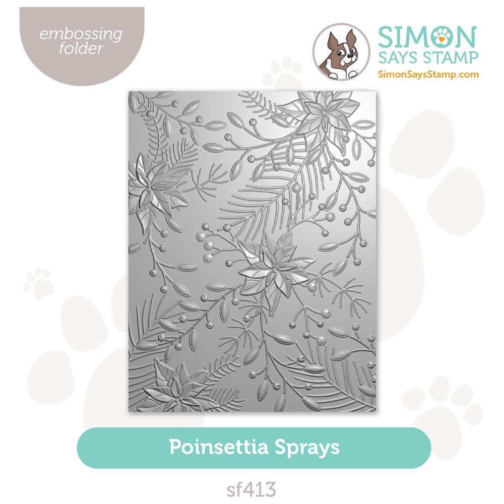 Simon Says Stamp Embossing Folder Poinsettia Sprays sf413 Stamptember