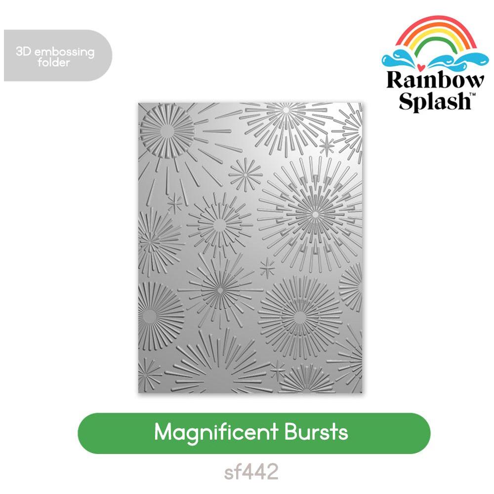 Rainbow Splash Embossing Folder Magnificent Bursts sf442