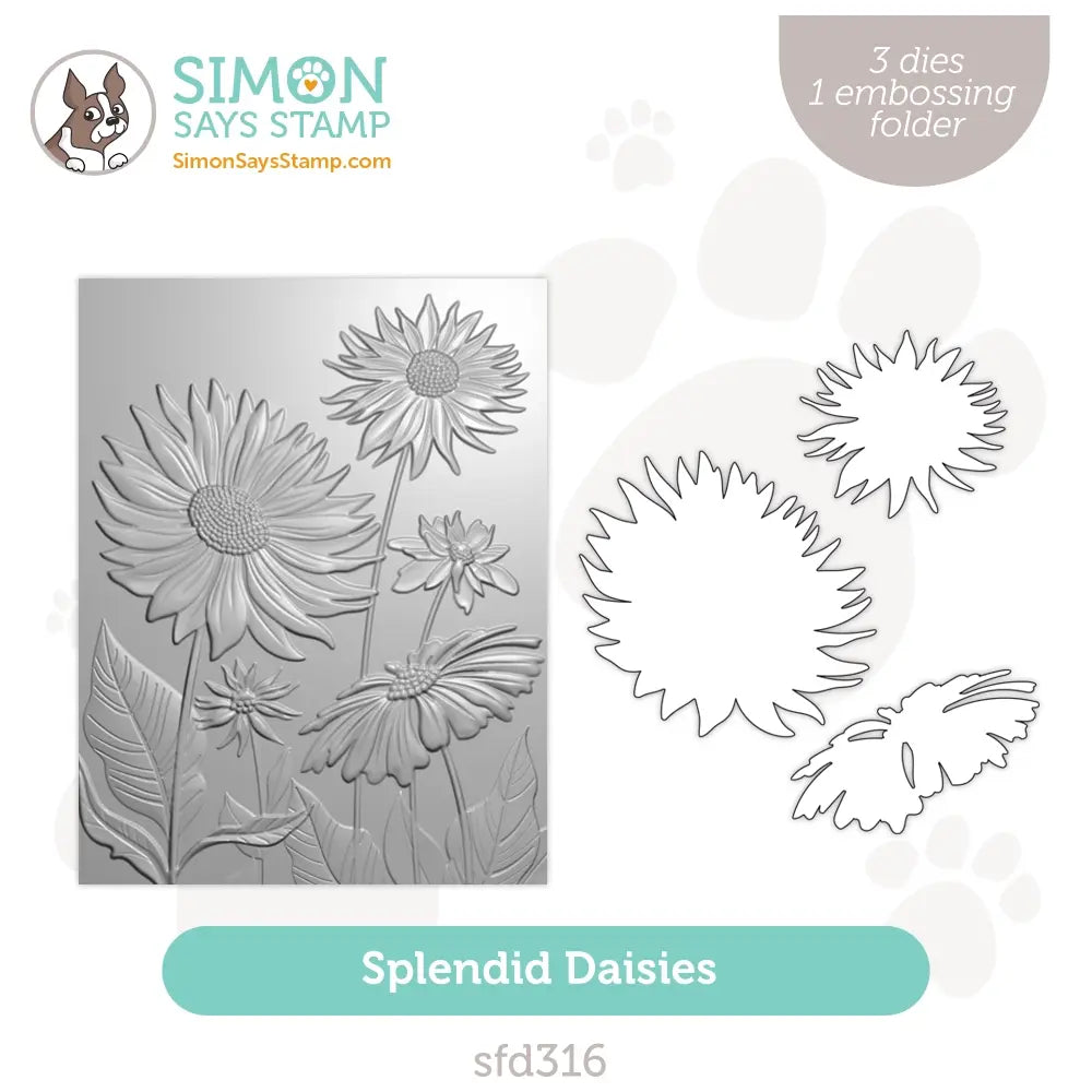 Simon Says Stamp Embossing Folder And Dies Splendid Daisies sfd316 Out Of This World