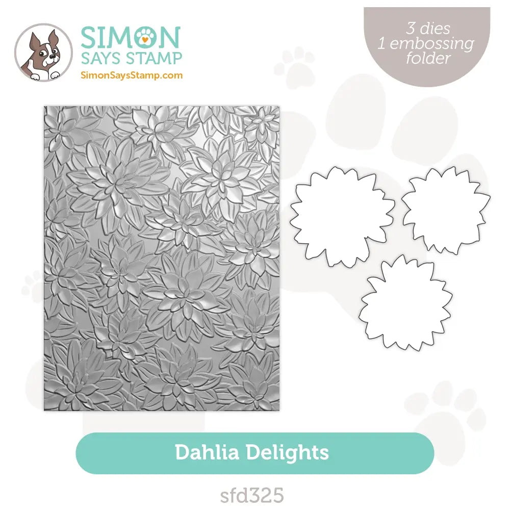 Simon Says Stamp Embossing Folder And Dies Dahlia Delights sfd325 Out