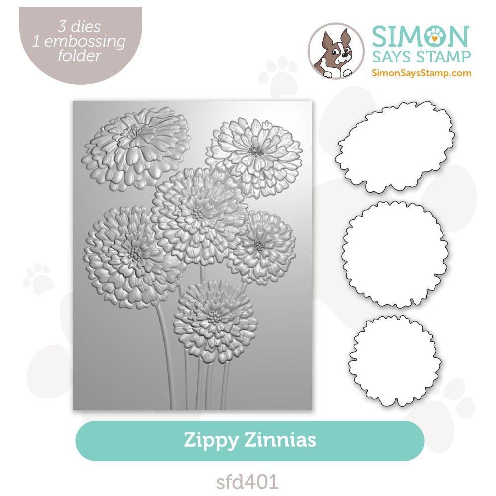 Simon Says Stamp Embossing Folder and Cutting Dies Zippy Zinnias sfd401 Sunny Vibes