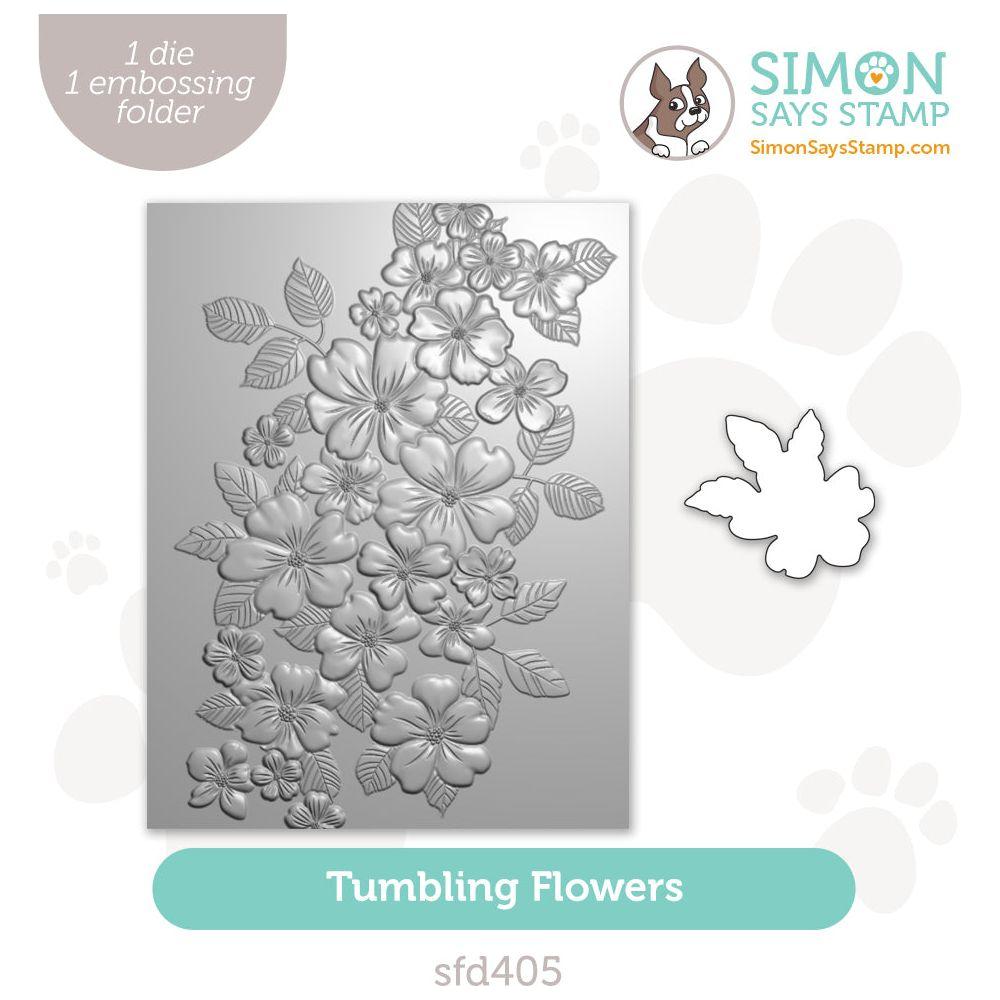 Simon Says Stamp Embossing Folder and Cutting Die Tumbling Flowers sfd405 Cheering for You