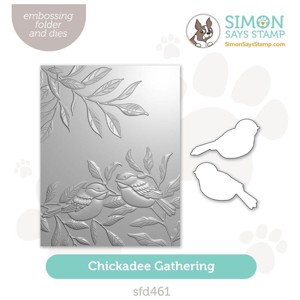 Simon Says Stamp Embossing Folder and Cutting Dies Chickadee Gathering sfd461 To Love