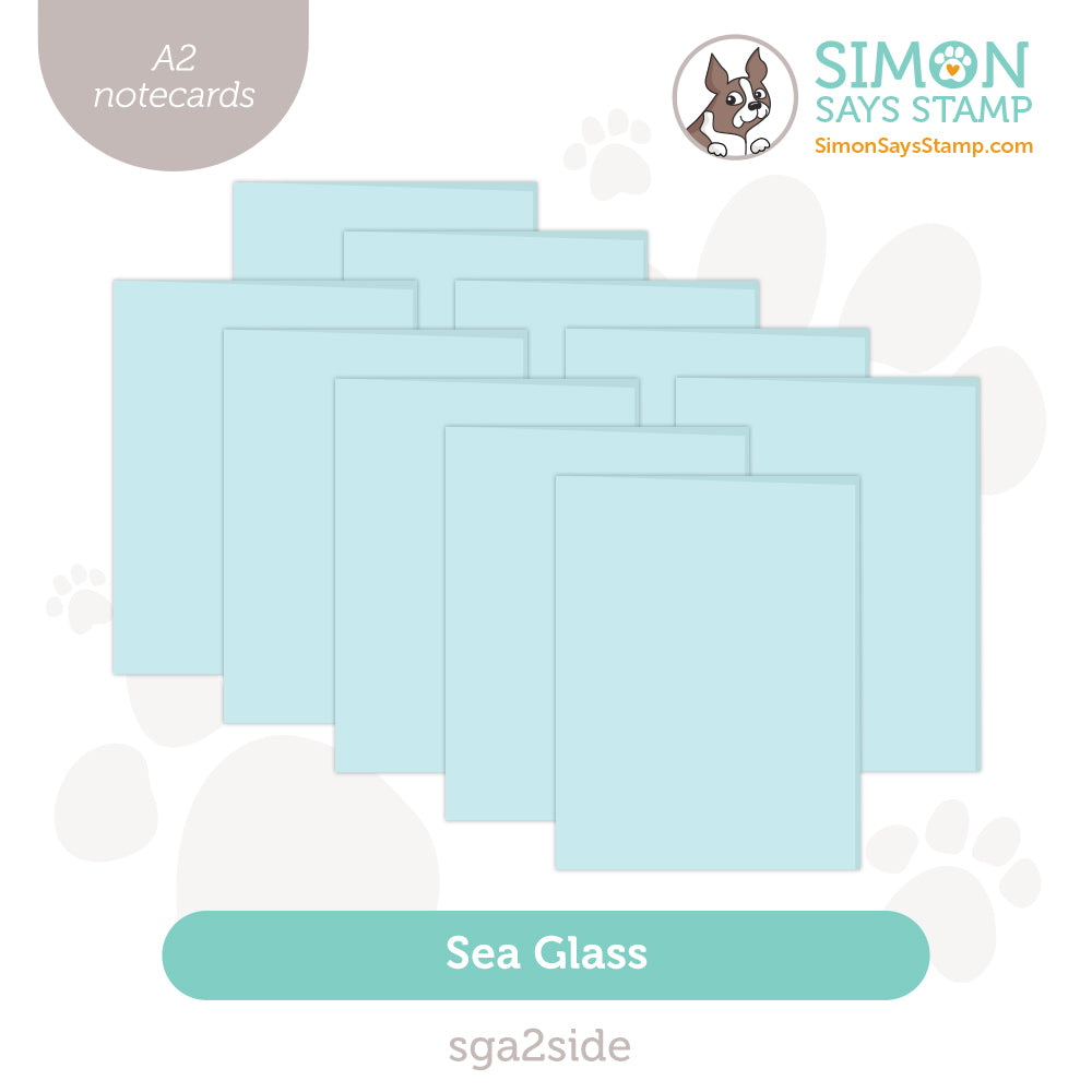 Simon Says Stamp Sea Glass A2 Side-Fold Scored Cards 100# 10 Pack sga2side