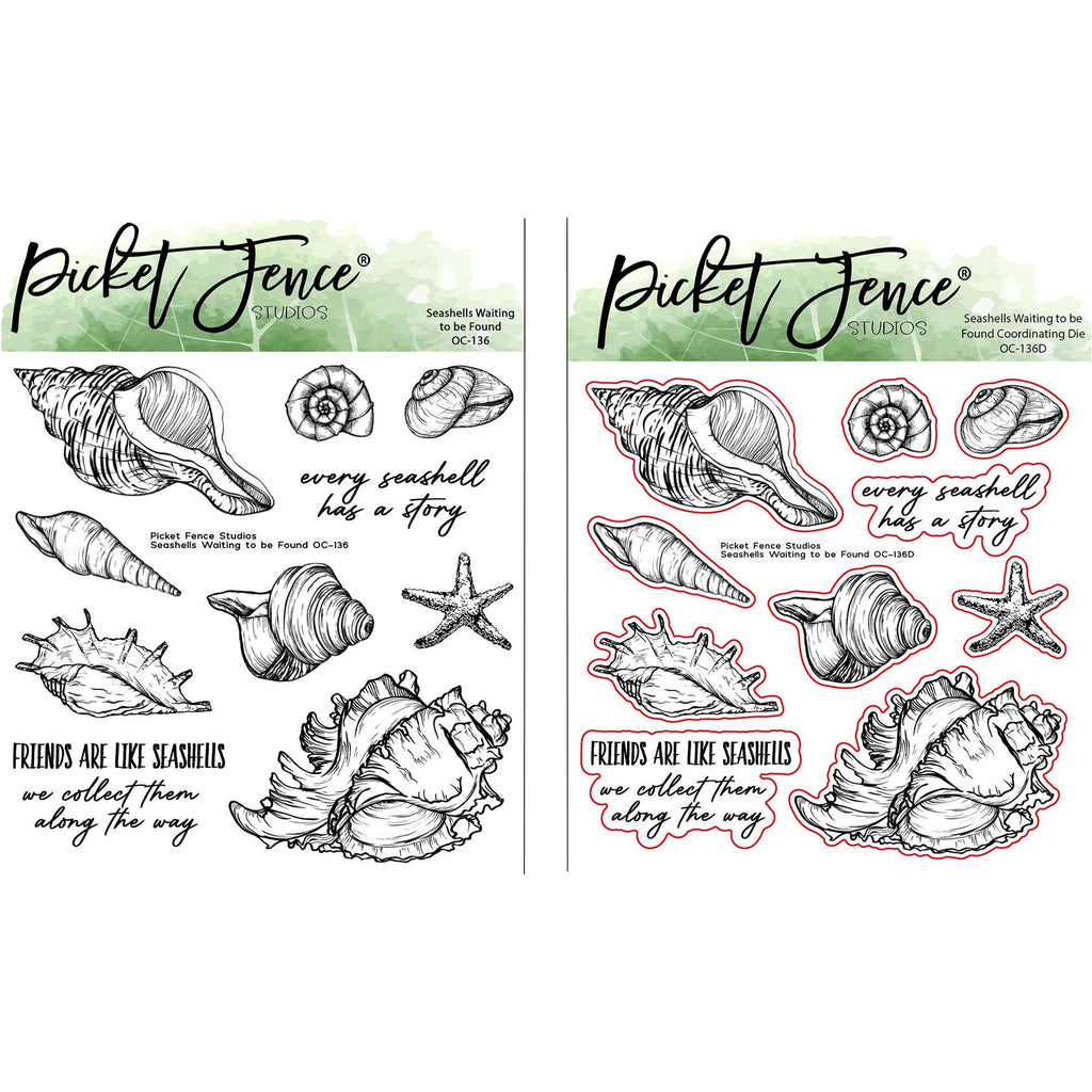 Picket Fence Studios Seashells Waiting to be Found Stamp and Die Bundle