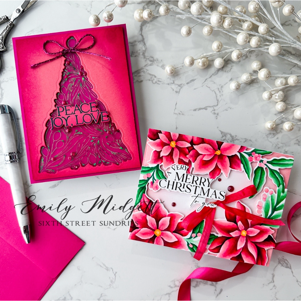 Pinkfresh Studio Festive Foliage Tree Dies 250824 Vibrant Holiday Cards | color-code:ALT02