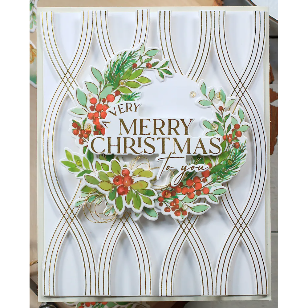 Pinkfresh Studio Deck The Halls Washi 251424 Watercolor Holiday Card | color-code:ALT03