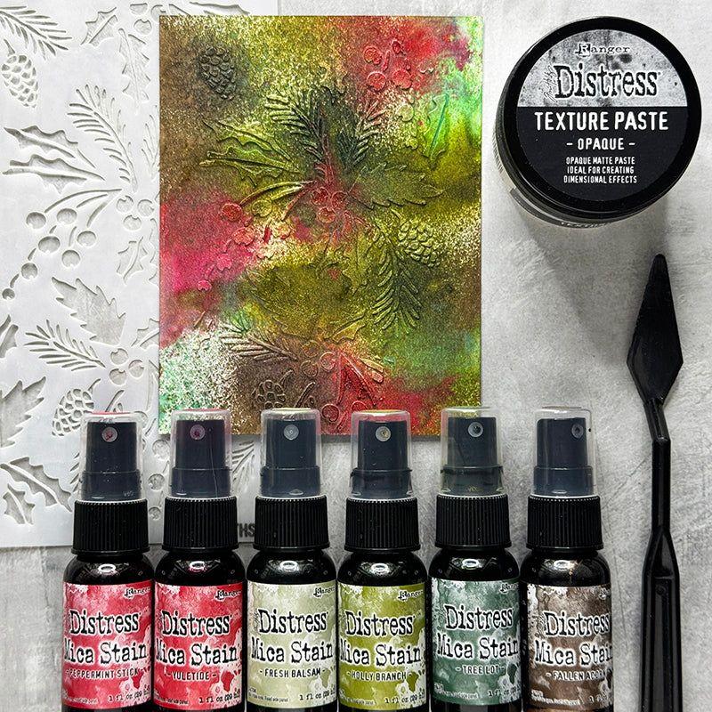 Ranger Tim Holtz Distress Mica Stain Rainbow Set Holiday Inspiration | color-code:ALT18