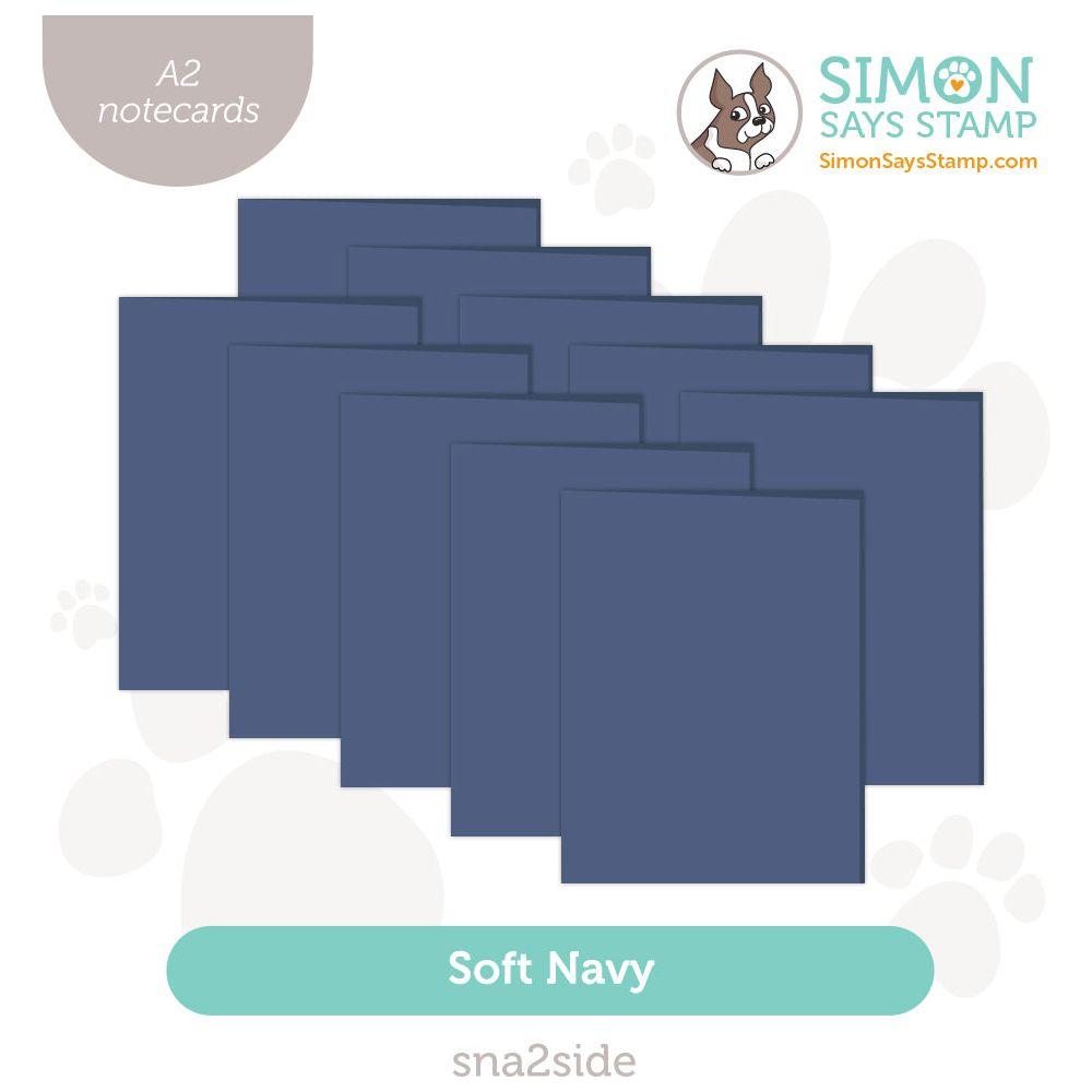 Simon Says Stamp Soft Navy A2 Side-Fold Scored Cards 100# 10 Pack sna2side