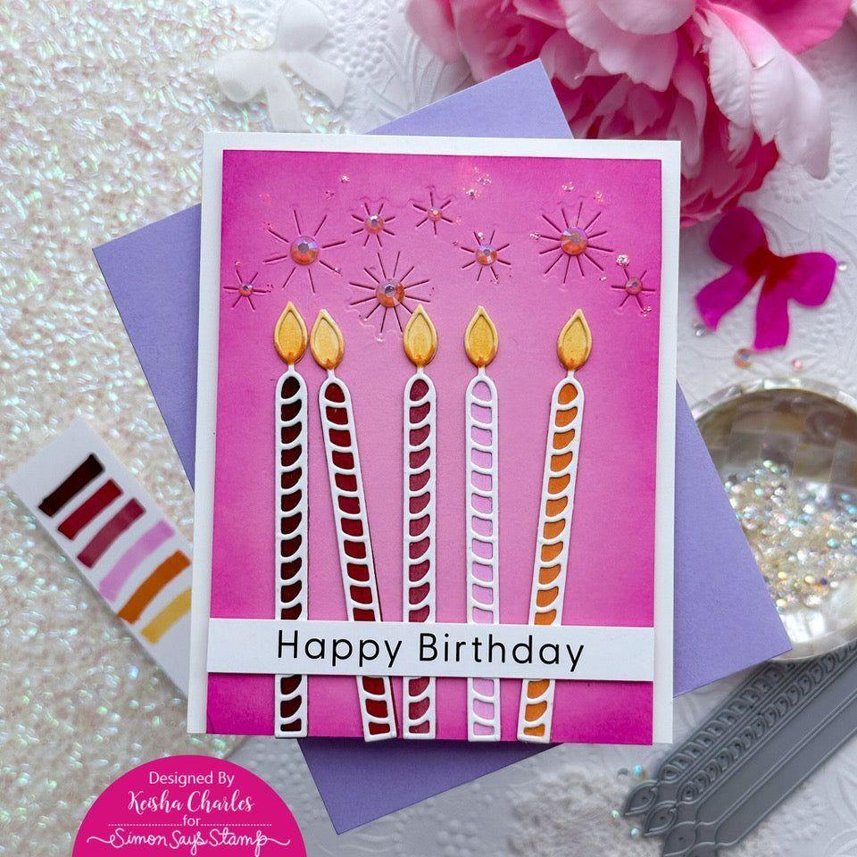 Simon Says Stamp Sparkling Candles Wafer Dies s922 Stamptember Birthday Card