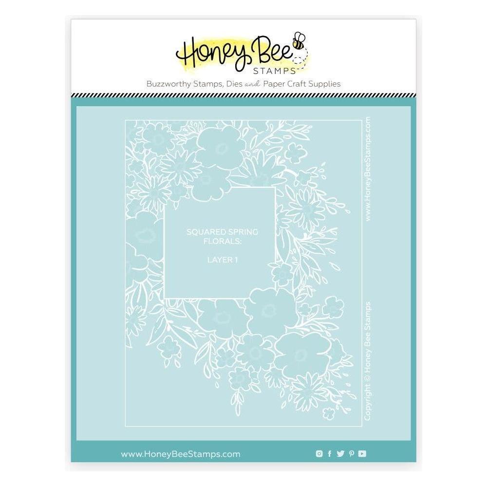 Honey Bee Squared Spring Florals Stencil Set Of 6 hbsl-145 Detailed Product View