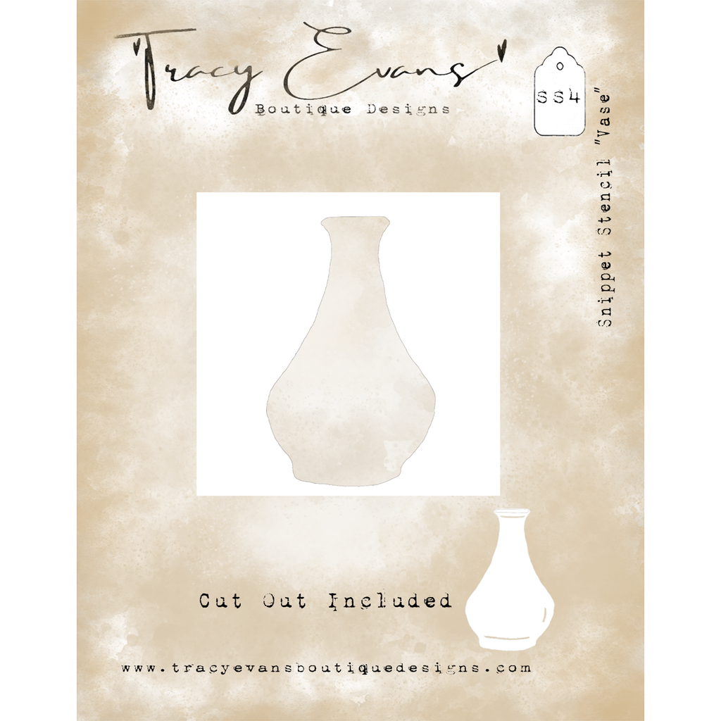 Tracy Evans Boutique Designs Vase Snippet Stencil ss4