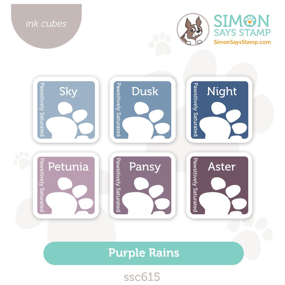 Simon Says Stamp Pawsitively Saturated Ink Cubes Purple Rains ssc615