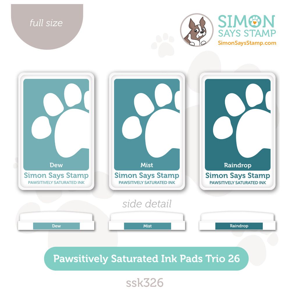 Simon Sats Stamp Pawsitively Saturated Ink Pad Trio, set 26