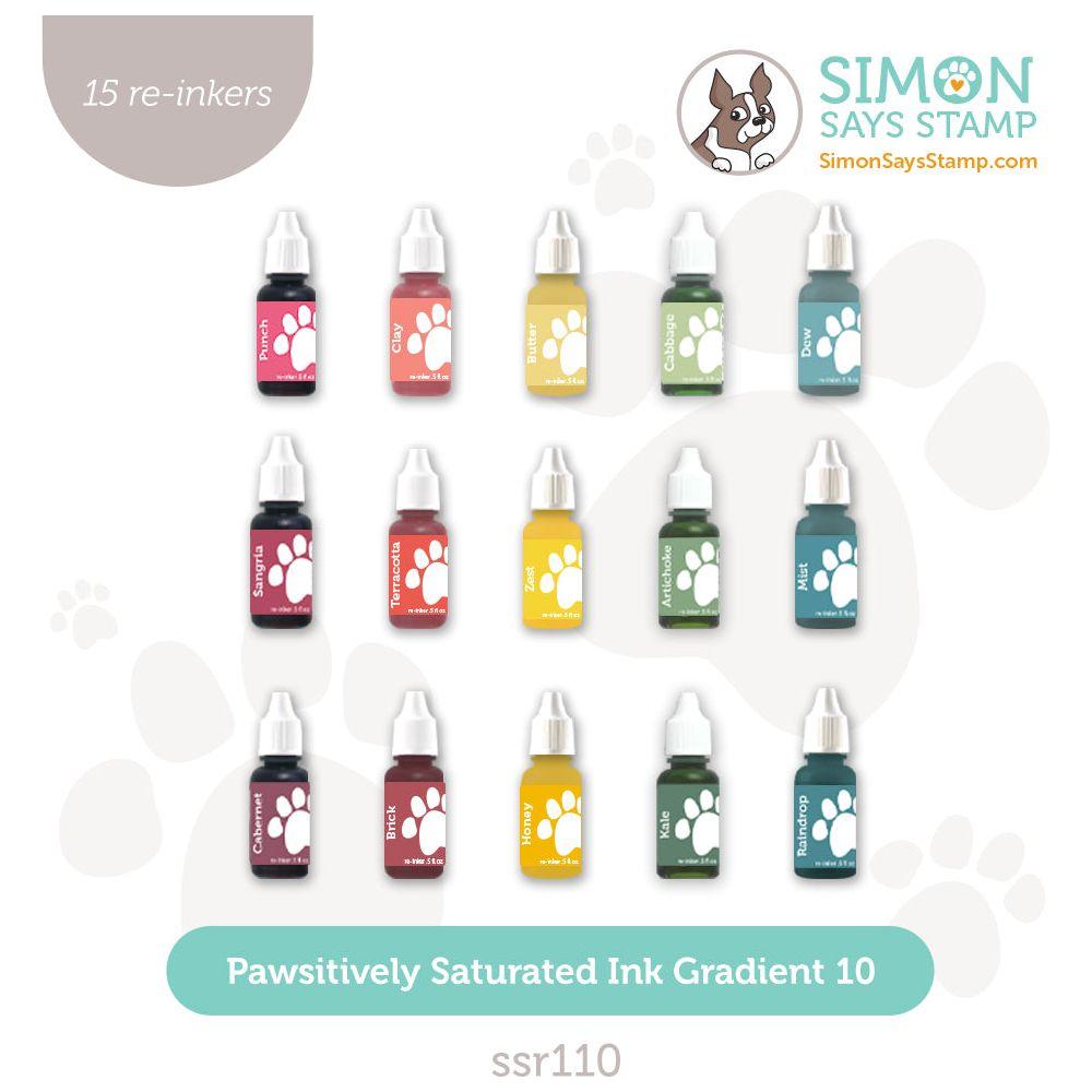 Simon Says Stamp Pawsitively Saturated Re-Inker Set Gradient 10 ssr110 Sunny Vibes