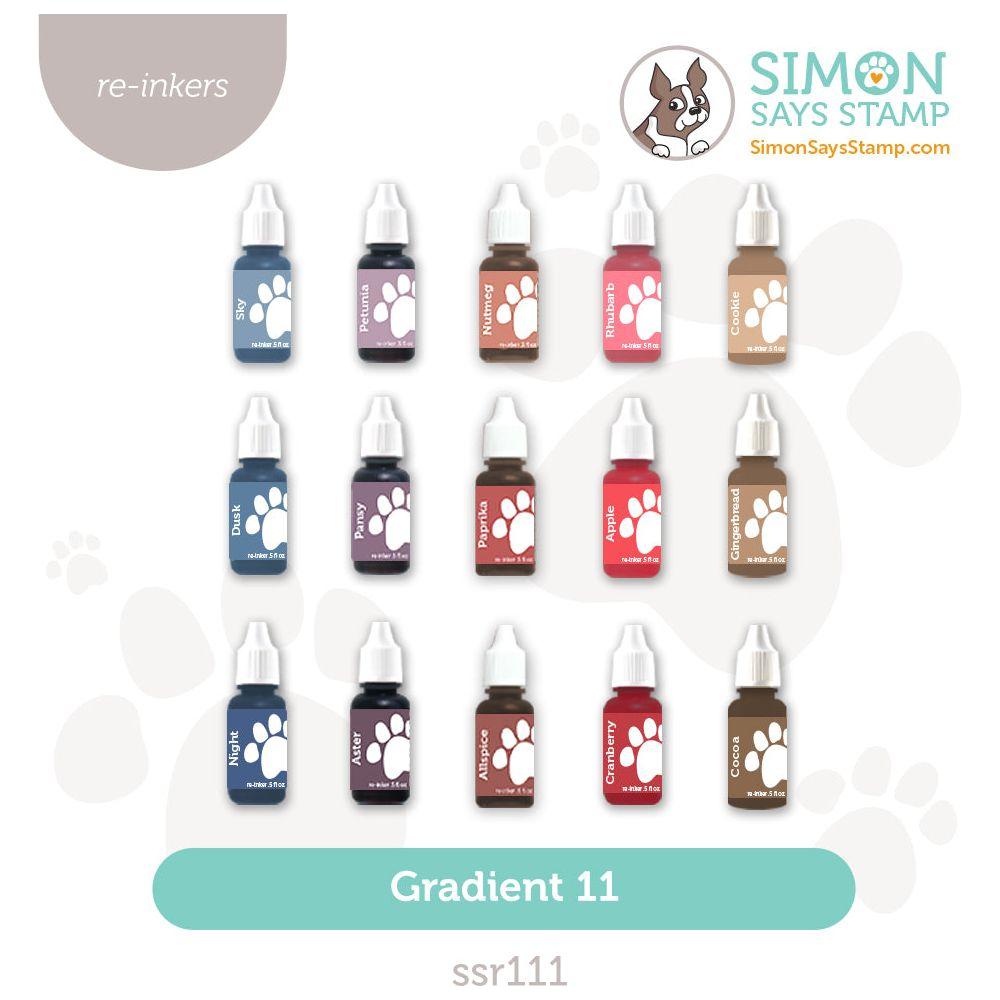 Simon Says Stamp Pawsitively Saturated Re-Inker Set Gradient 11 ssr111 Diecember