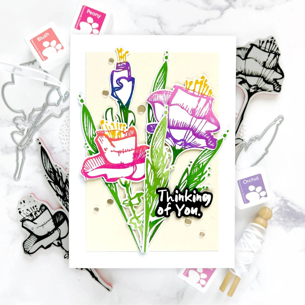 Tim Holtz Cling Rubber Stamps Abstract Florals cms479 thinking of you | color-code:ALT02