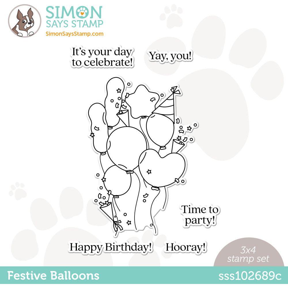 Simon Says Clear Stamps Festive Balloons sss102689c Sunny Vibes