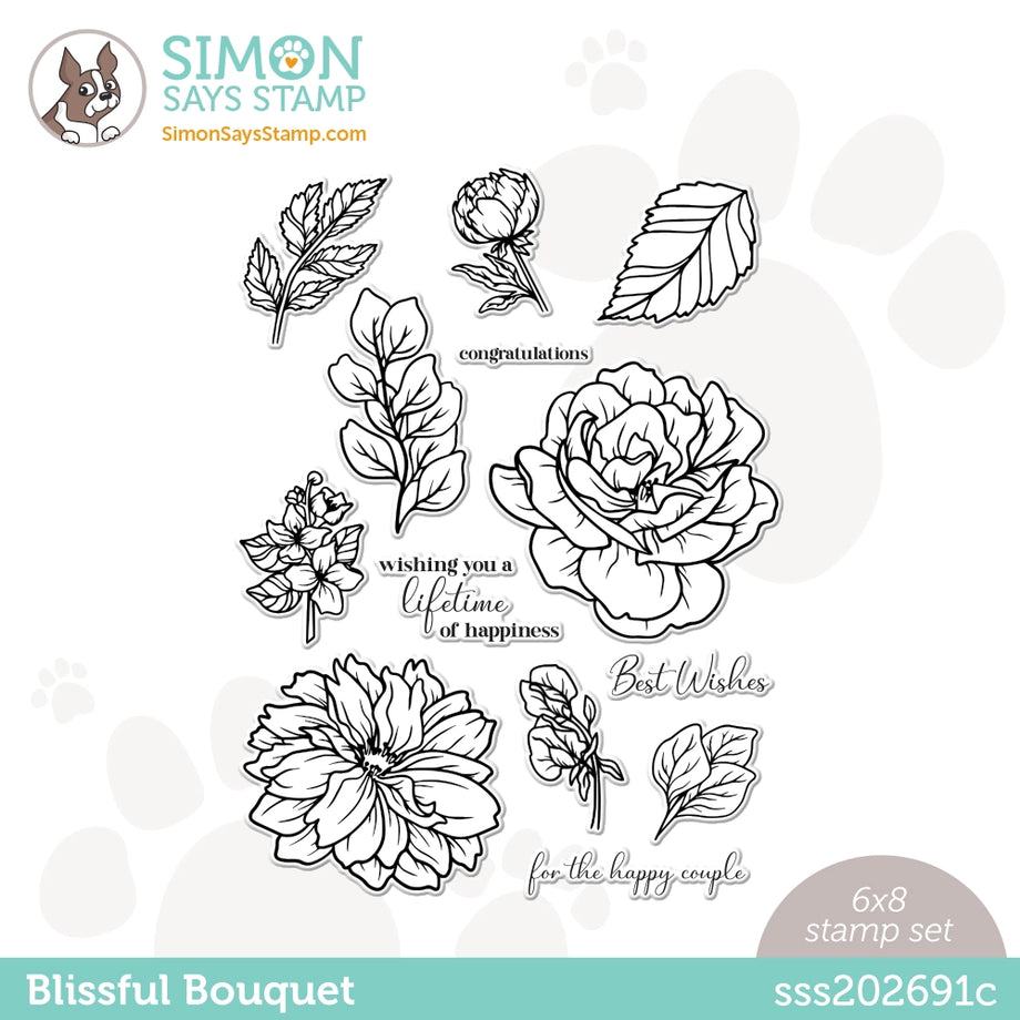 Flower Bouquet Stamp Set | Peony Clear Stamp | Flower Bouquet Stamp |  Floral Stamps | Bouquet Stamp | Flower Stamp | Birthday Stamps | 4x6