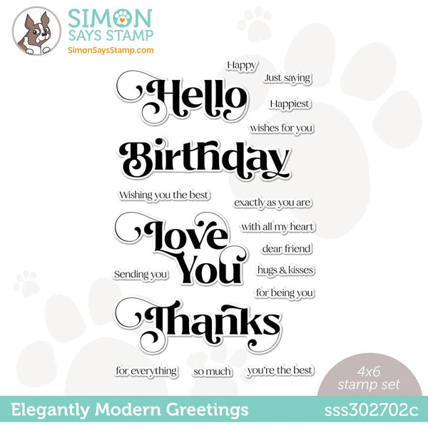 Simon Says Clear Stamp Elegantly Modern Greetings sss302702c Dear