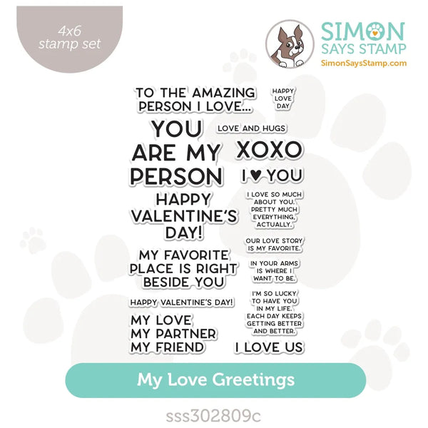 Simon Says Clear Stamps My Love Greetings sss302809c Smitten