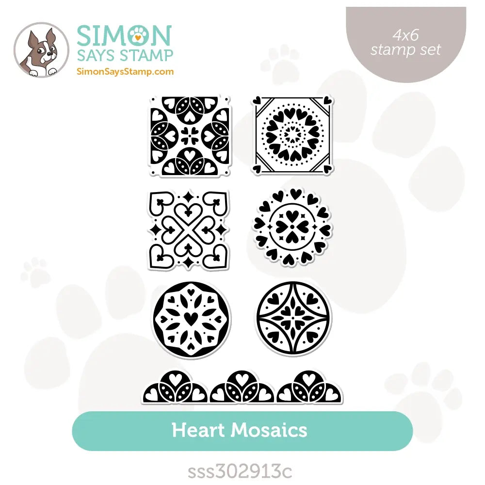 Simon Says Clear Stamps Heart Mosaics sss302913c Smitten