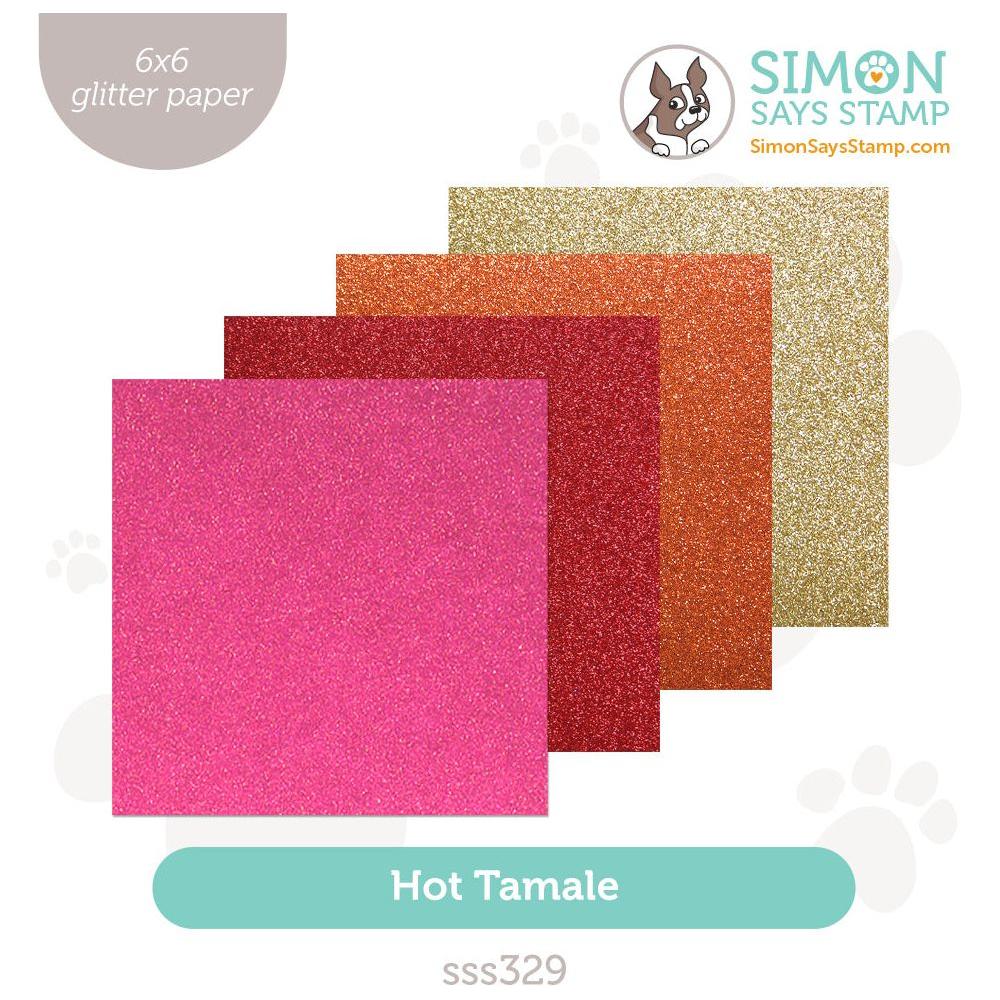 Simon Says Stamp Glitter Cardstock Hot Tamale 6x6 sss329 To Love