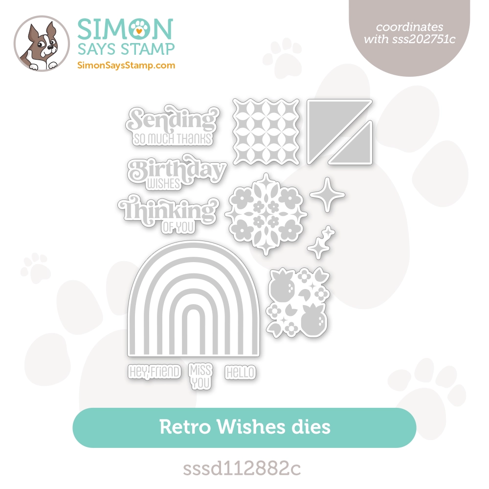 Simon Says Stamp Retro Wishes Wafer Dies sssd112882c