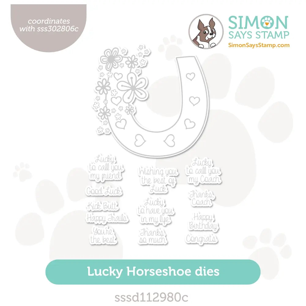 Simon Says Stamp Lucky Horseshoe Wafer Dies sssd112980c Splendor