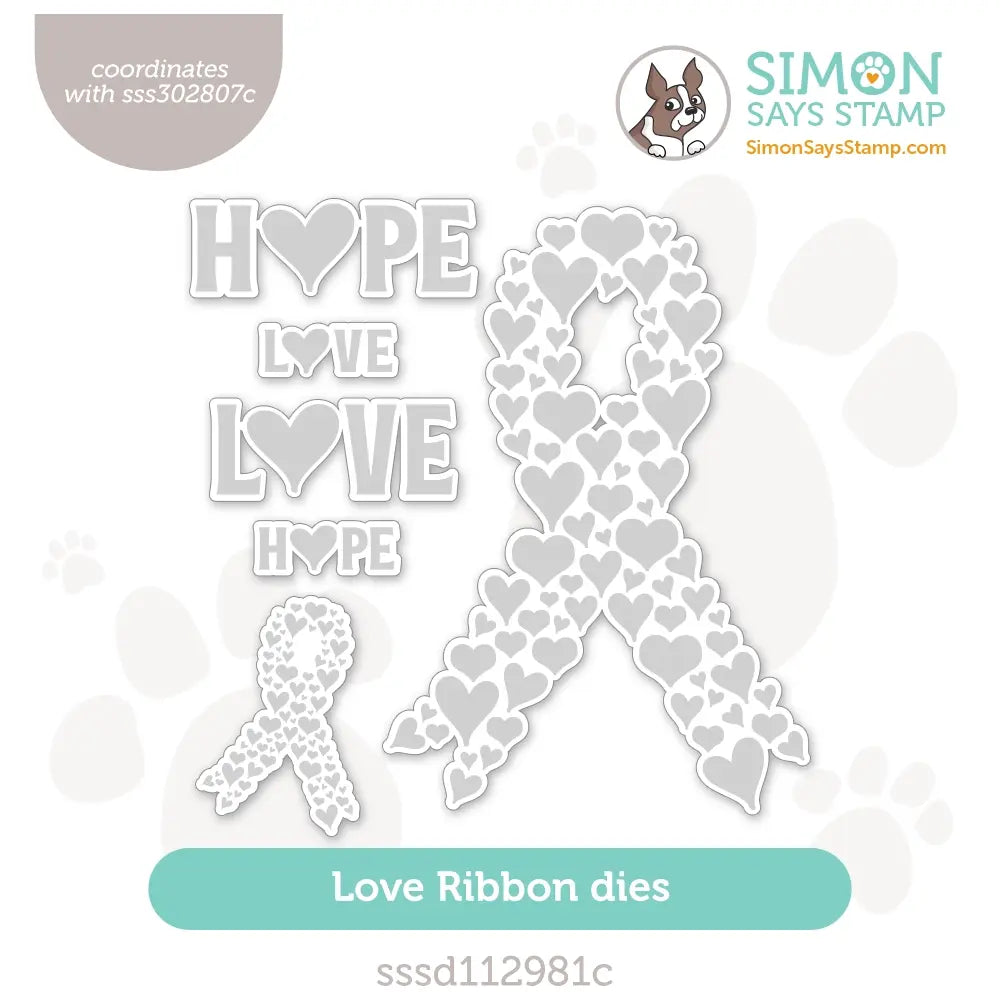 Simon Says Stamp Love Ribbon Wafer Dies sssd112981c Sweetheart