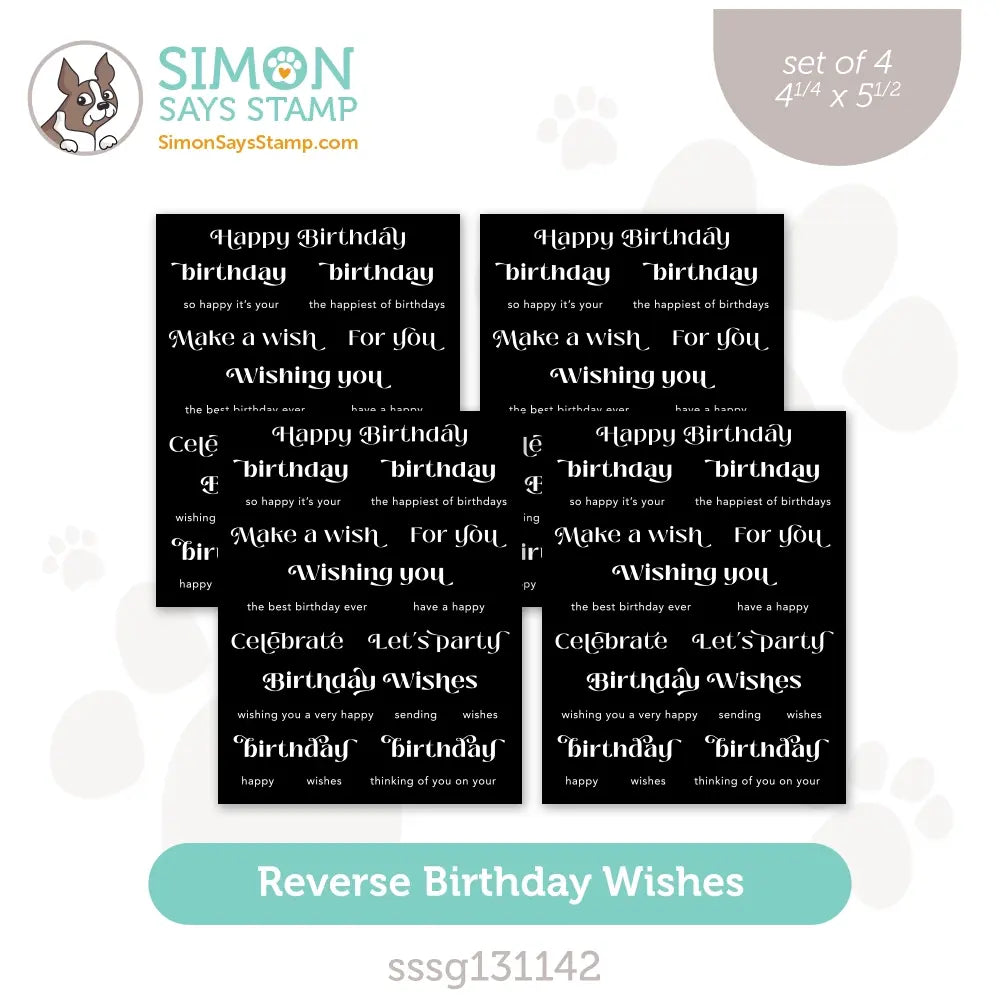 Simon Says Stamp Sentiment Strips Reverse Birthday Wishes sssg131142 Stamptember