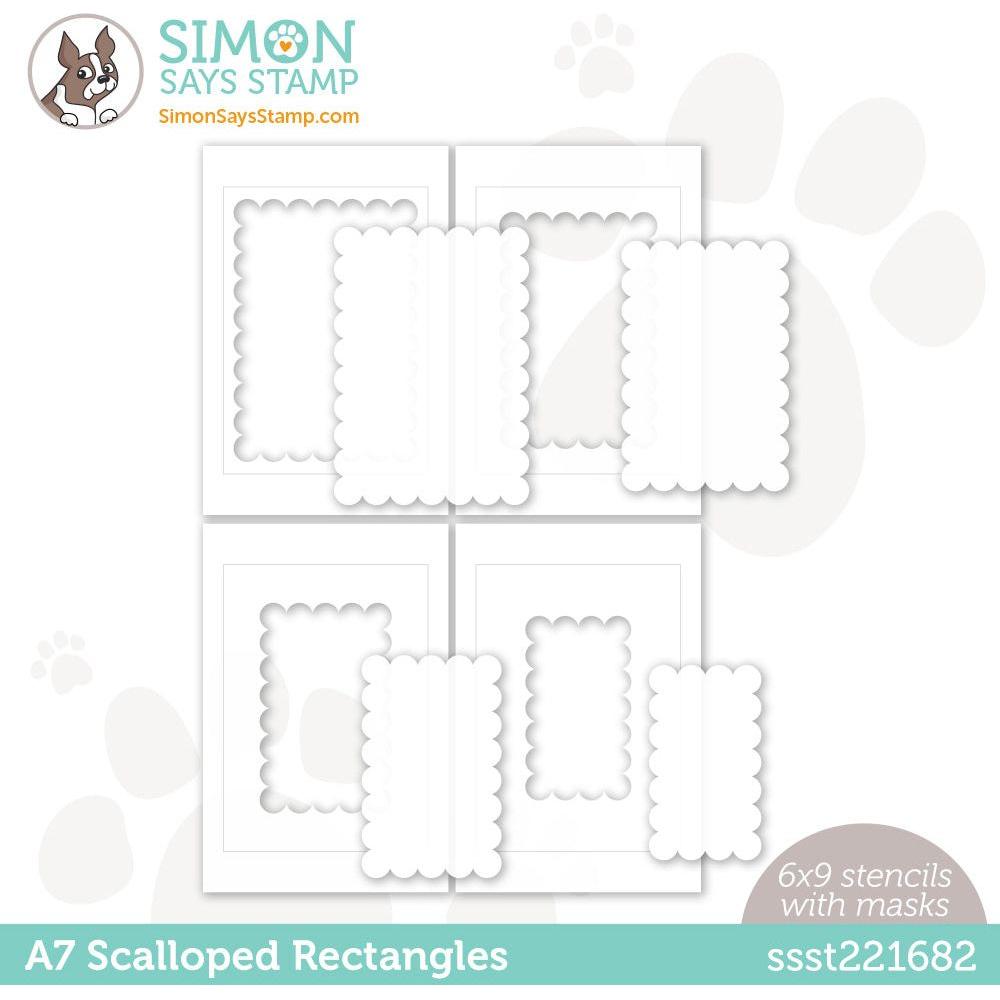 Simon Says Stamp Stencils A7 Scalloped Rectangles ssst221682 Just A Note