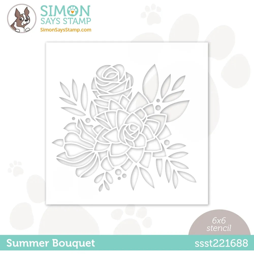 Simon Says Stamp Stencils Summer Bouquet ssst221688 Just A Note