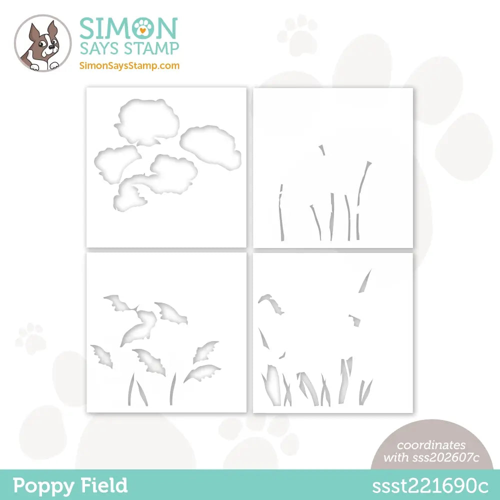 Simon Says Stamp Stencils Poppy Field ssst221690c Out Of This World