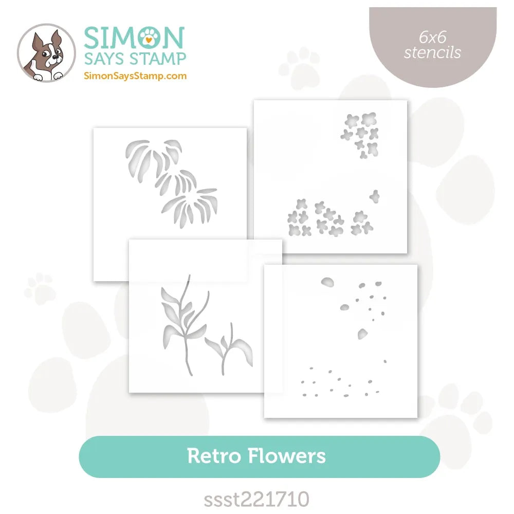 Simon Says Stamp Stencils Retro Flowers ssst221710