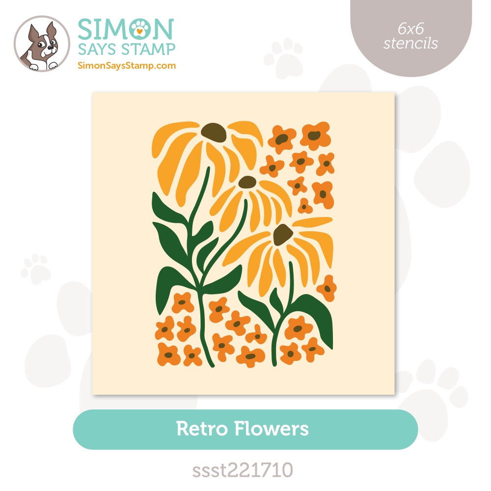 Simon Says Stamp Stencils Retro Flowers ssst221710