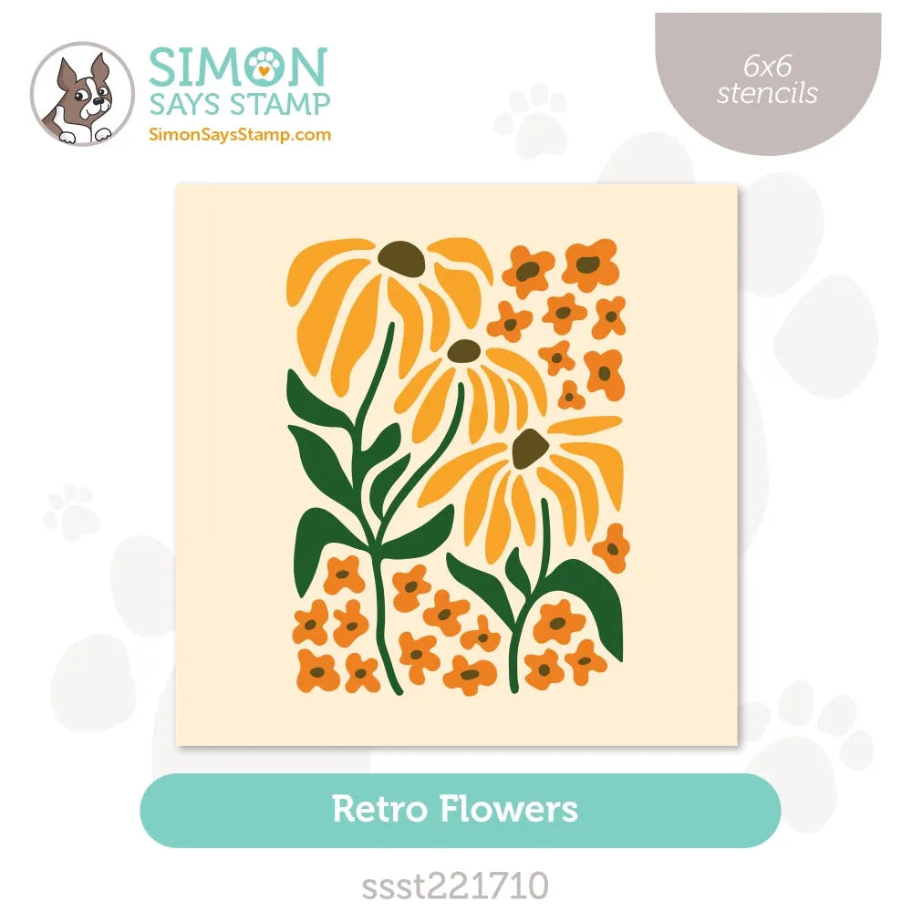 Simon Says Stamp Stencils Retro Flowers ssst221710