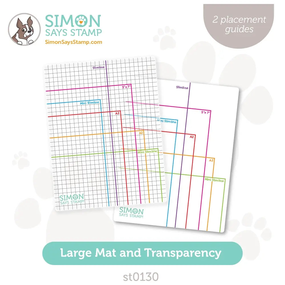 Simon Says Stamp Pawsitively Perfect Placement Guides Large Mat And Transparency st0130 Out Of This World