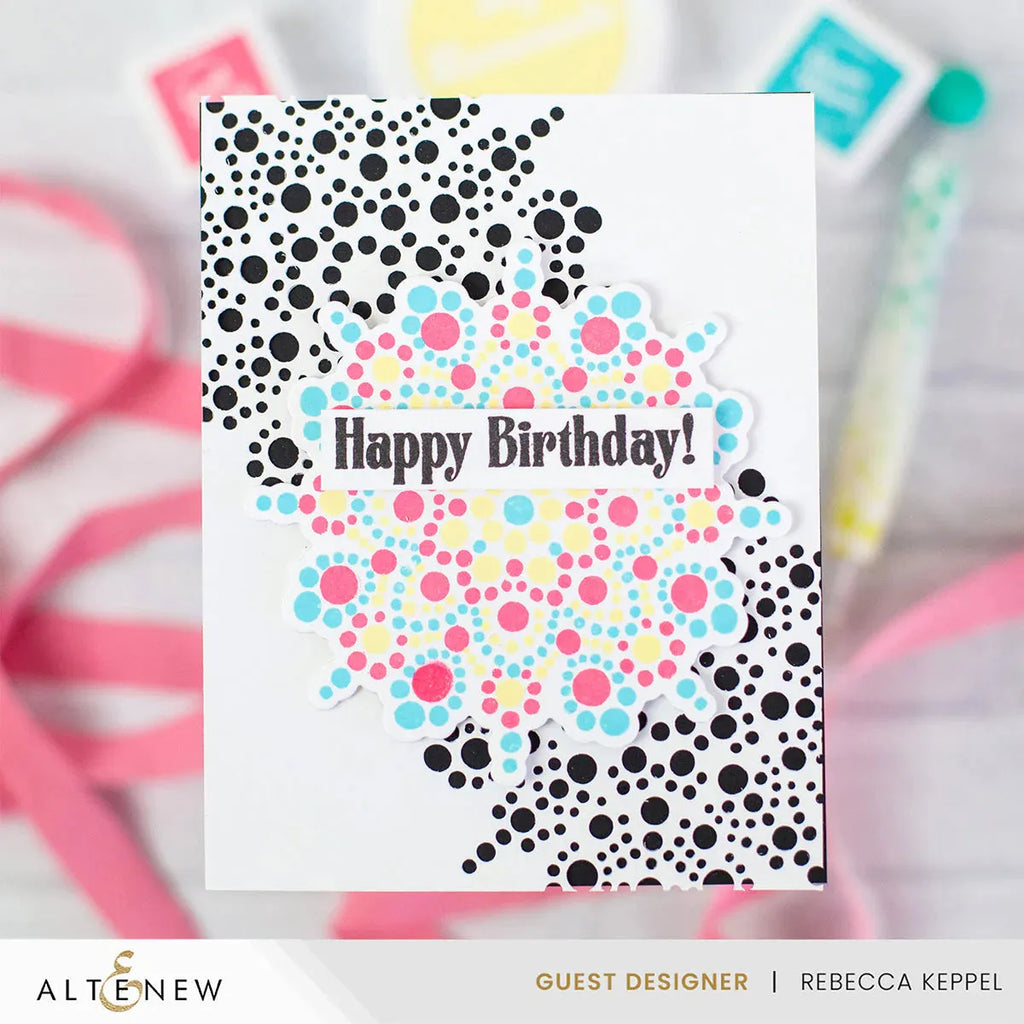 Altenew Dotted Mandala Dies alt10110 happy birthday