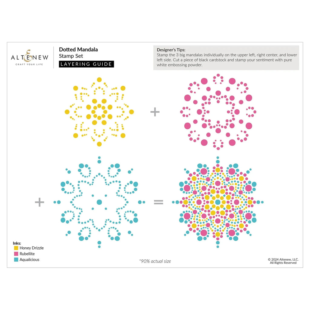 Altenew Dotted Mandala Clear Stamp and Die Set layering guide