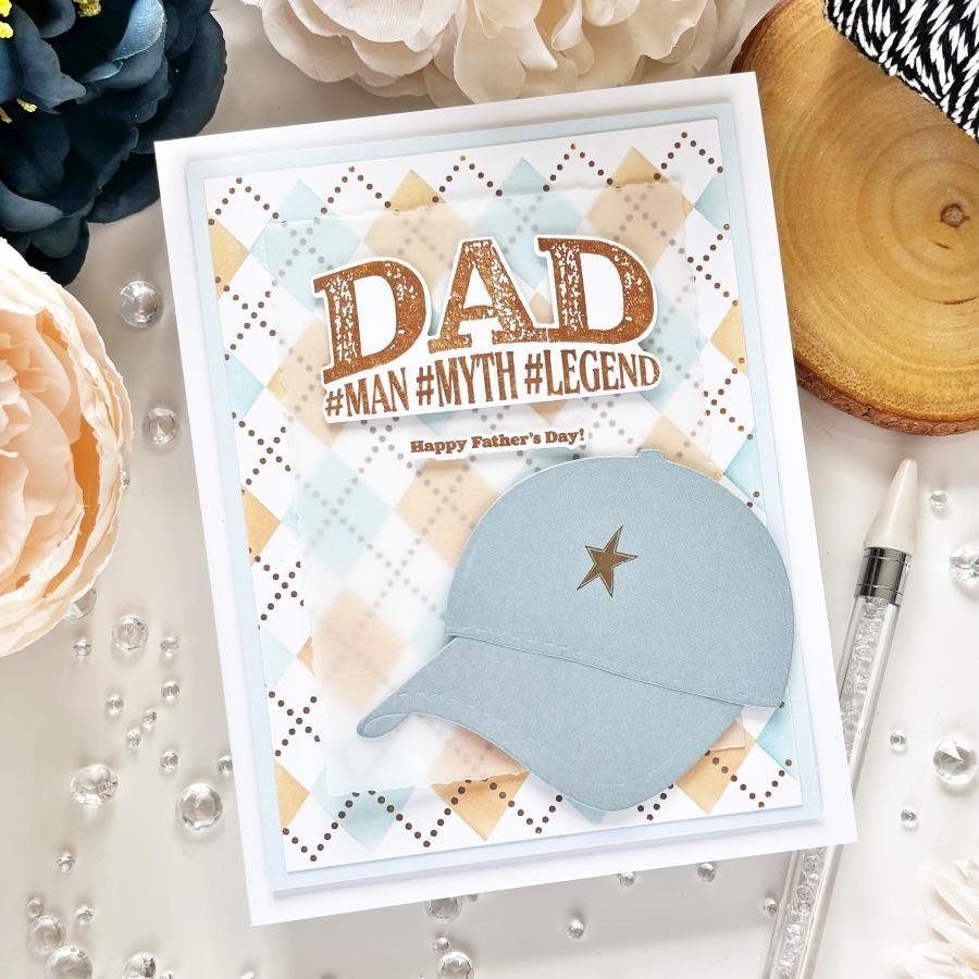 Papertrey Ink Argyle Stencils-0068 happy father's day