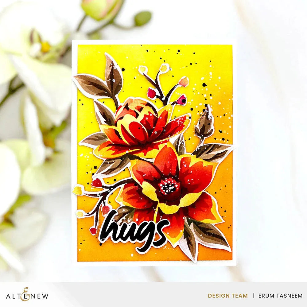 Altenew Stencil Art Charming Delight and Add-on Die Set hugs