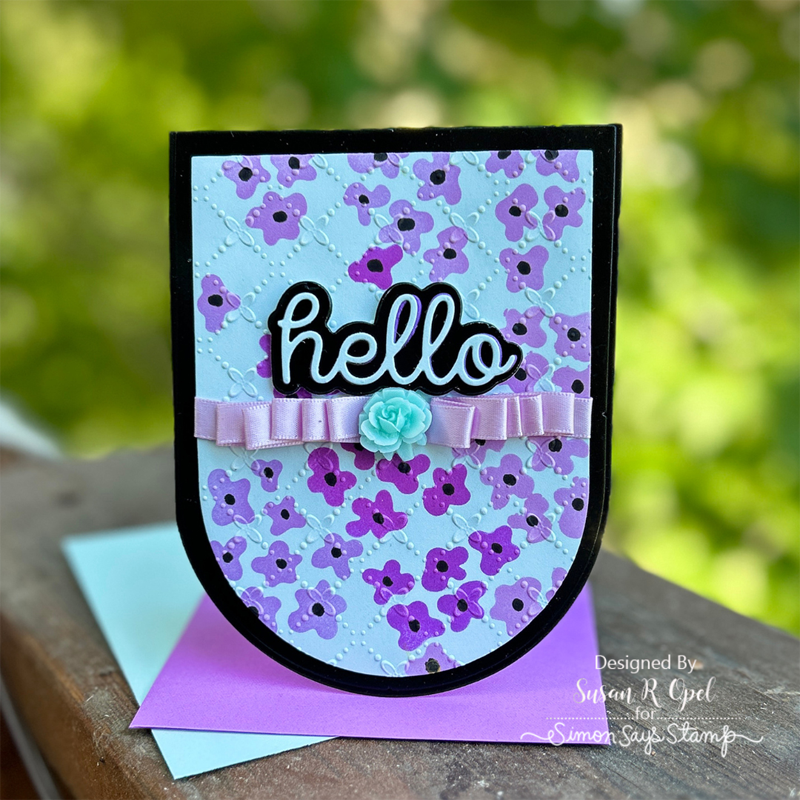 Simon Says Stamp Stencils Retro Flowers ssst221710 Hello Card 