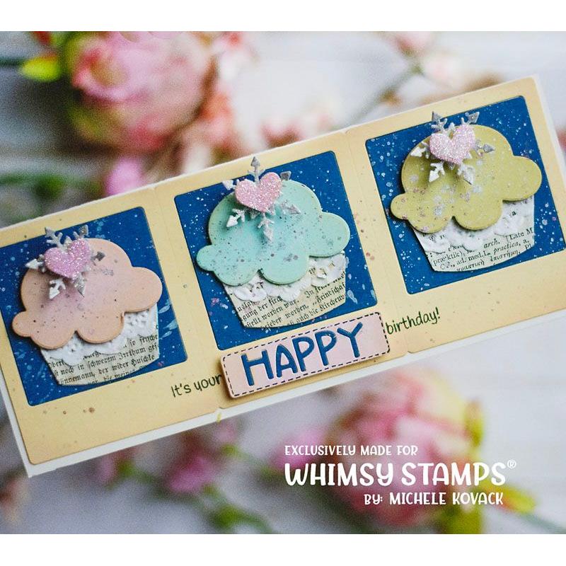 Whimsy Stamps Cupcake Die Set wsd247 happy birthday