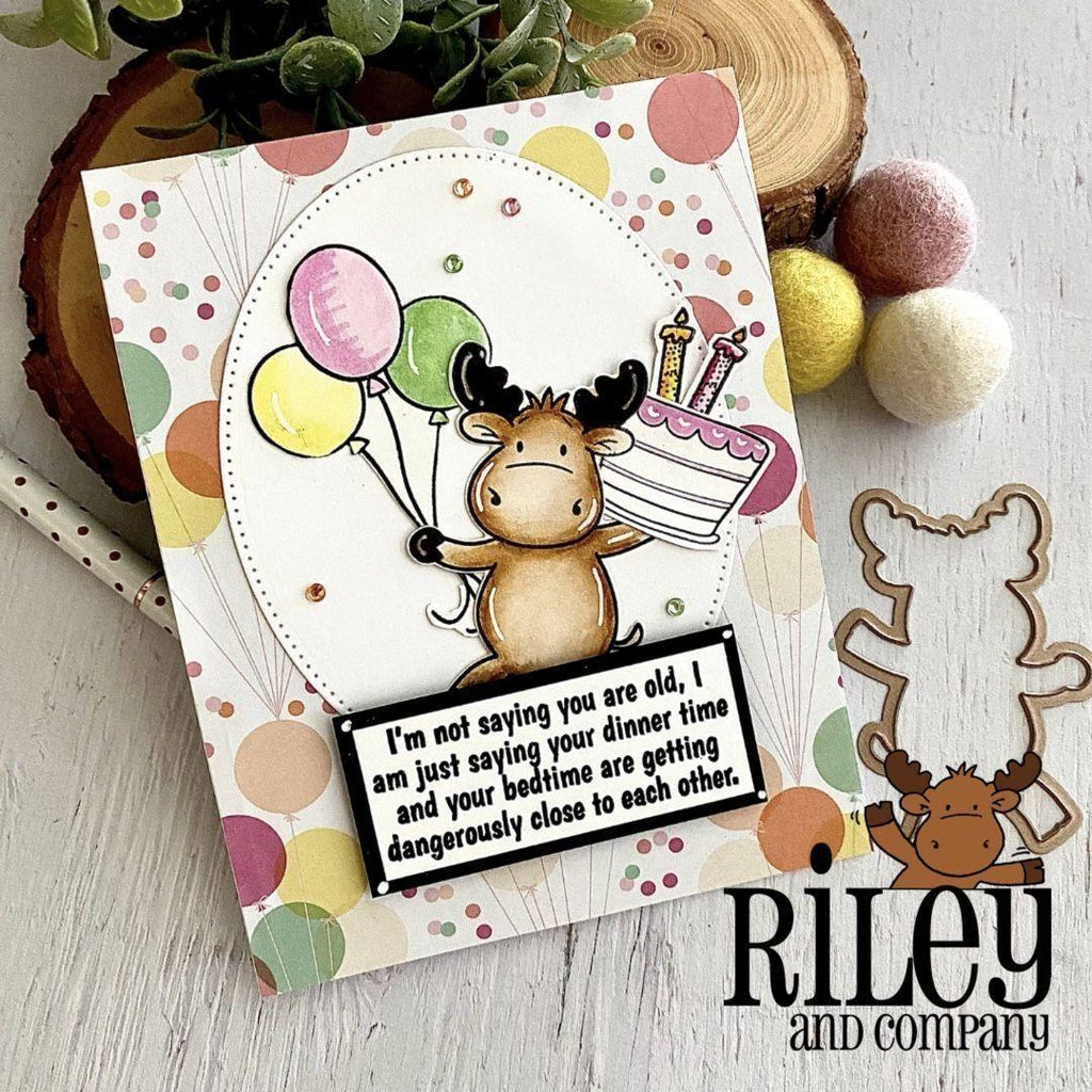 Riley And Company Funny Bones Dinner Time Cling Rubber Stamp rwd-1163 Moose