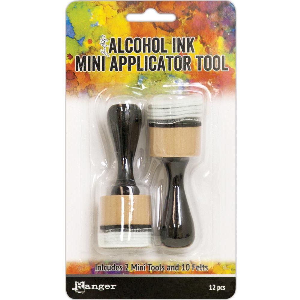 Tim Holtz Medium 6 x 10 Distress Zipper Bag And 6 Felt Applicator Tools Bundle Mini Felt Applicator Tools